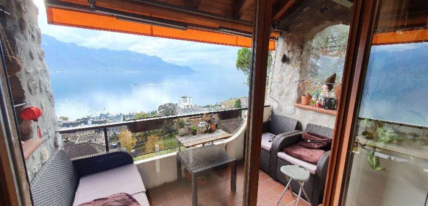 Charmant appartement de 3.5 pièces avec joli jardin et vue imprenable sur le lac